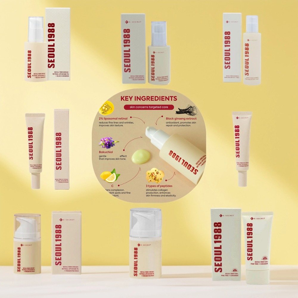 Skincare Niacinamide - مجموعة العناية بالبشرة الكورية سيول 1988: