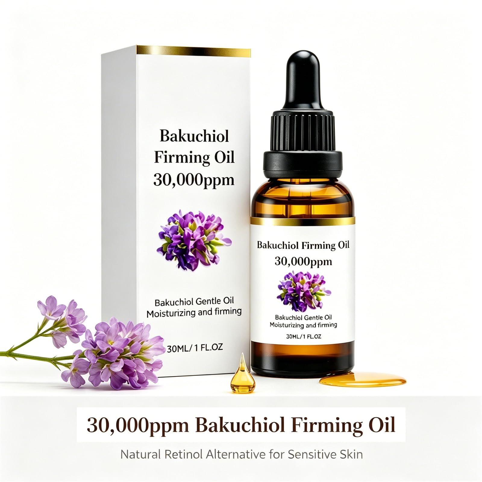 Bakuchiol Retinol Alternative - زيت الباكوشيول لشد البشرة، بديل عالي
