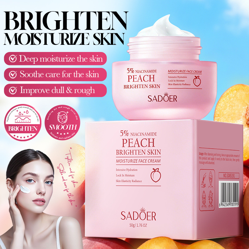 Skincare Niacinamide - كريم وجه SADOER بالخوخ والنياسيناميد لتفتيح