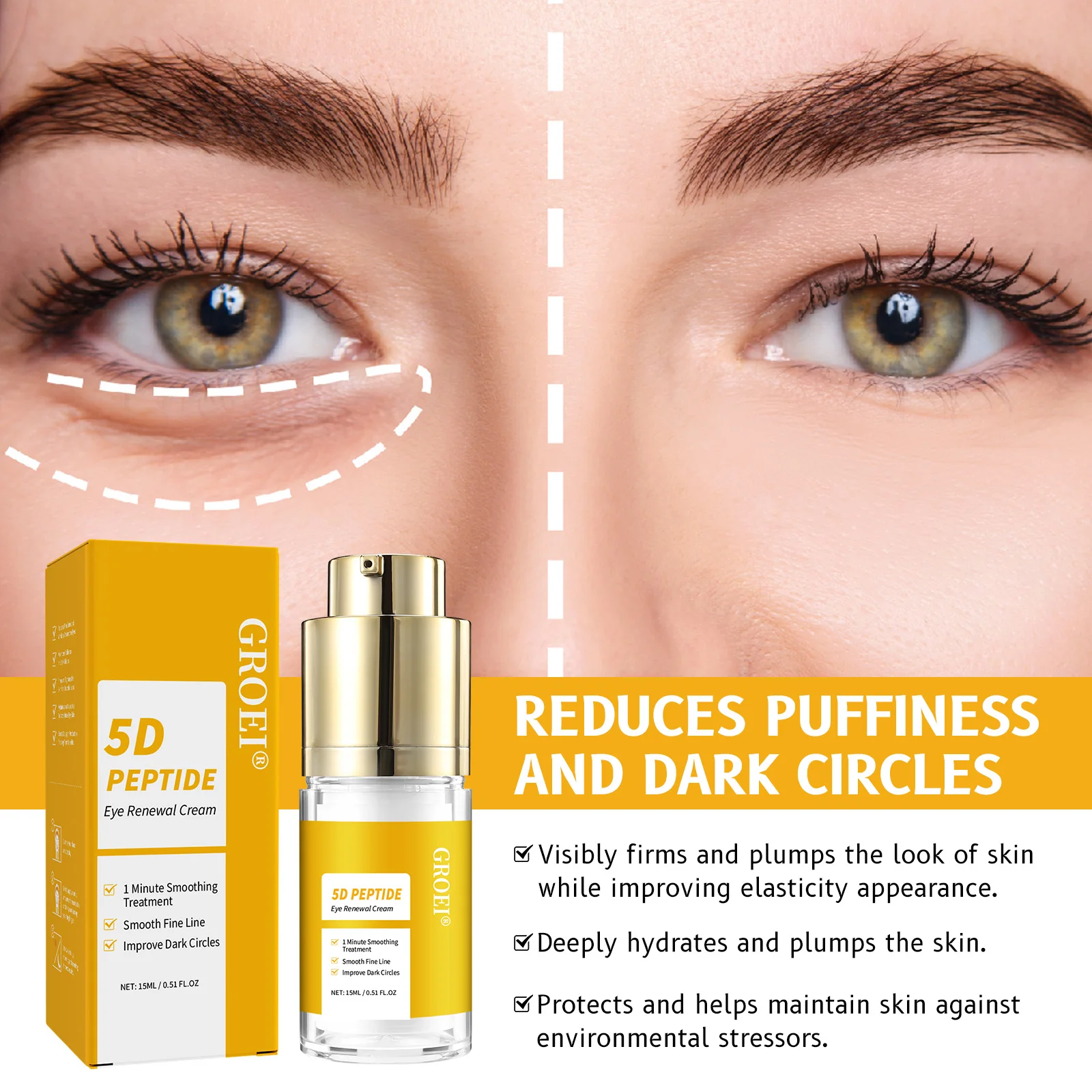 Eye Cream Peptide - حل الدائرة الداكنة والانتفاخ: كريم العين