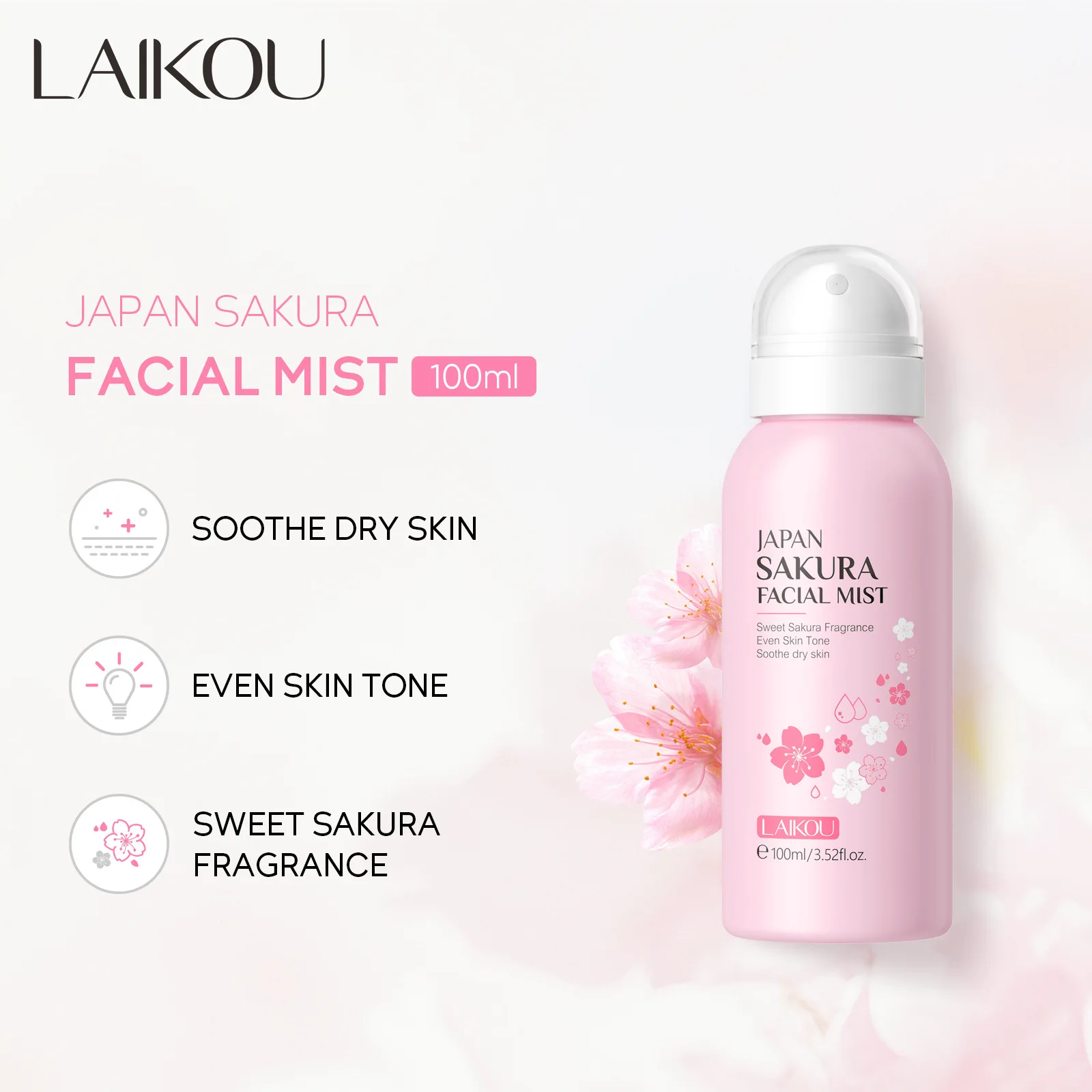 LAIKOU ساكورا رذاذ تفتيح الوجه - مراجعة Skincare Niacinamide وسعره